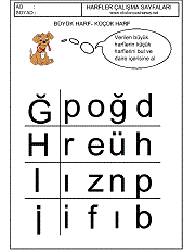 okuma yazma hazırlık çalışmaları büyük küçük harf